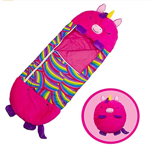 2 En 1 Animales De Dibujos Animados Juegan Almohada Saco De Dormir Almohada Que Se Convierte En Un Saco De Dormir Cómodo Cojín Suave para Todas Las Estaciones Lavable A Máquina (Dark Pink)