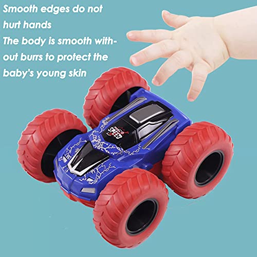 2 piezas Monster Inertia Truck, Cool Flip Stunt Friction Race Cars Toy con rotación de 360 grados para niños