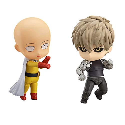 2 Unids / Set One Punch Man Figuras De Acción Genos # 645 Saitama # 575 Juguetes Lindos, Figura De Anime Super Movable Nendoroid Modelo Muñeca Regalo De Cumpleaños Juguetes Figma 10Cm