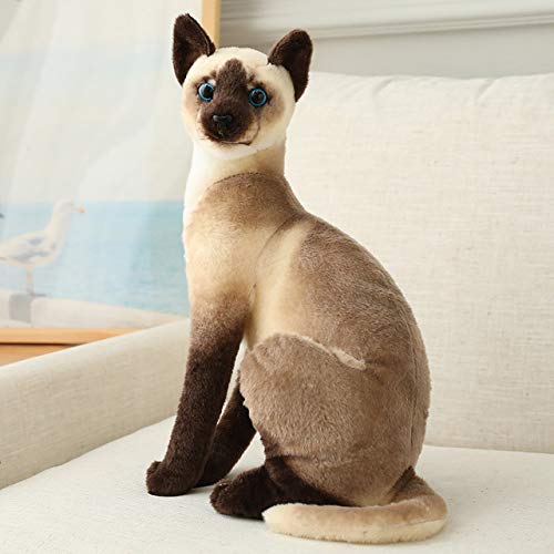 20-45 CM Lindos Gatos de simulación Juguetes de Peluche Animal de Peluche Gato siamés muñeca para niños Juguetes de la Vida Real decoración del hogar Regalo de cumpleaños 6 45cm