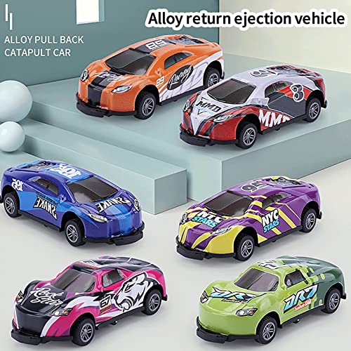 20 Pcs Jumping Stunt Toy Car, Alloy Pull Back Catapult Car, Creativity Mini Car Models Game Prizes for Children Kids Boys Teens, 8 Random Colors (A)