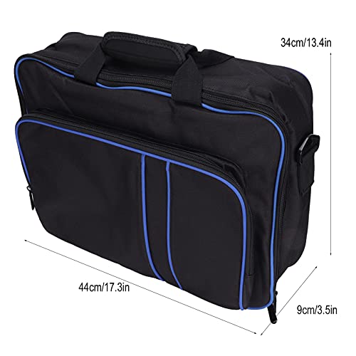 214 Bolsa de Transporte Portátil de Viaje para PS5, Funda Protectora de Consola de Gran Capacidad con Correa de Hombro Ajustable Y Almohadilla Acampanada para Controlador de Juegos PS5(Blue Black)