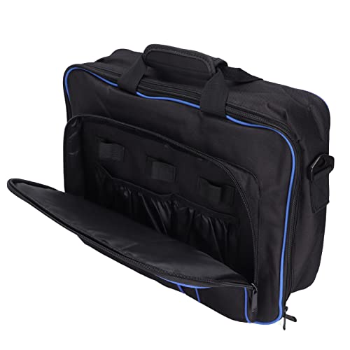 214 Bolsa de Transporte Portátil de Viaje para PS5, Funda Protectora de Consola de Gran Capacidad con Correa de Hombro Ajustable Y Almohadilla Acampanada para Controlador de Juegos PS5(Blue Black)