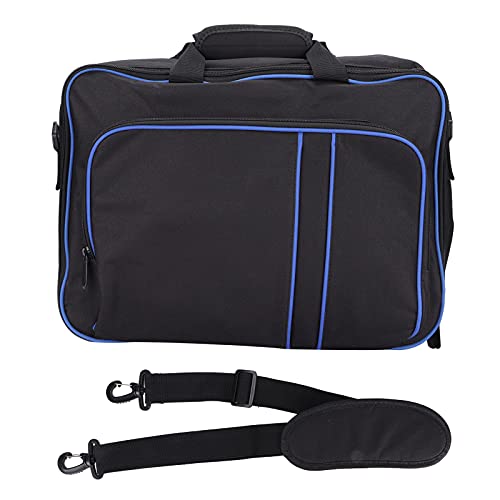 214 Bolsa de Transporte Portátil de Viaje para PS5, Funda Protectora de Consola de Gran Capacidad con Correa de Hombro Ajustable Y Almohadilla Acampanada para Controlador de Juegos PS5(Blue Black)