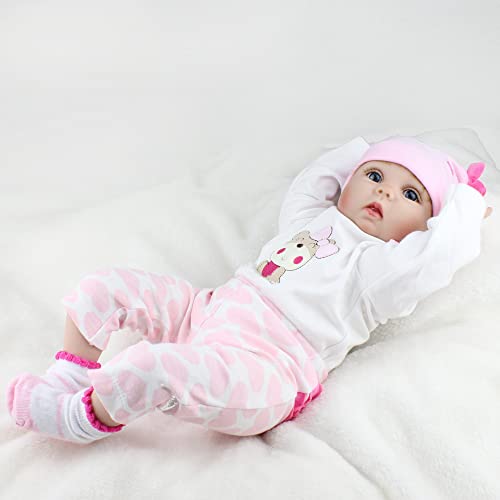 22pulgadas 55cm Bebes Reborn niñas Silicona Realista muñecas Reales Baby Dolls Girls Recien Nacidos niño Verdadero Originales Ojos Abiertos Toddler