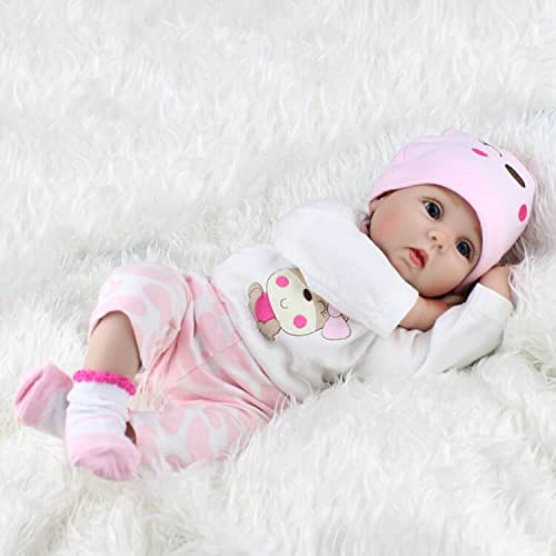 22pulgadas 55cm Bebes Reborn niñas Silicona Realista muñecas Reales Baby Dolls Girls Recien Nacidos niño Verdadero Originales Ojos Abiertos Toddler