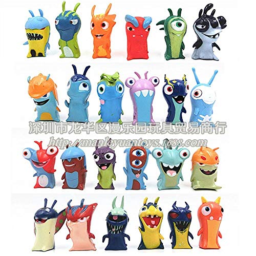 24 Piezas Modelo De Anime Slug Fairy, PVC Anime Dibujos Animados Slugterra Lucha Linda Mascota Bobby Muñecas Figuras Estatua Juguete para Niños 4-5 cm