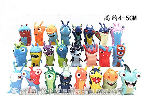 24 Piezas Modelo De Anime Slug Fairy, PVC Anime Dibujos Animados Slugterra Lucha Linda Mascota Bobby Muñecas Figuras Estatua Juguete para Niños 4-5 cm