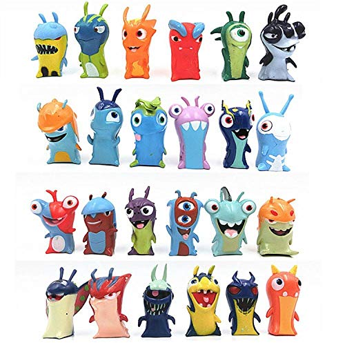 24 Piezas Modelo De Anime Slug Fairy, PVC Anime Dibujos Animados Slugterra Lucha Linda Mascota Bobby Muñecas Figuras Estatua Juguete para Niños 4-5 cm