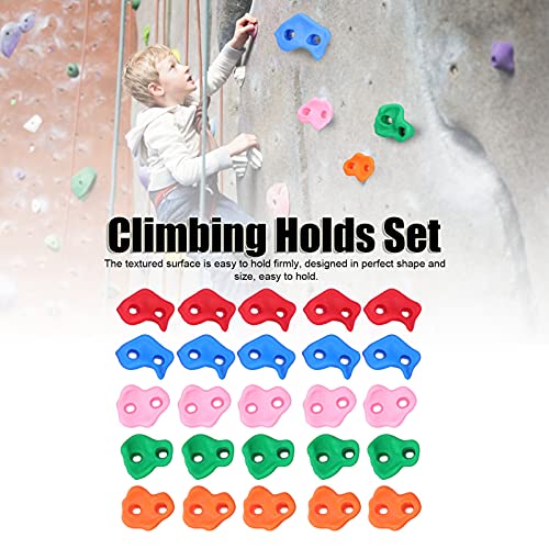 25 Piezas De Asas De Escalada, Asas De Escalada Para Niños Para Interiores Y Exteriores Para Paredes De Escalada, Piedras De Canto Rodado Para Niños, Coloridas Para Torre De Juegos Con Tornillos