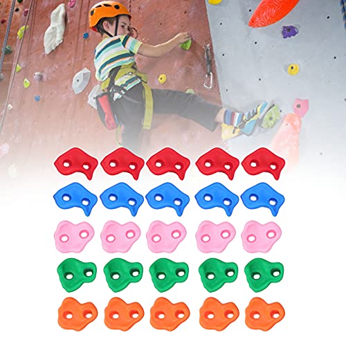 25 Piezas De Asas De Escalada, Asas De Escalada Para Niños Para Interiores Y Exteriores Para Paredes De Escalada, Piedras De Canto Rodado Para Niños, Coloridas Para Torre De Juegos Con Tornillos