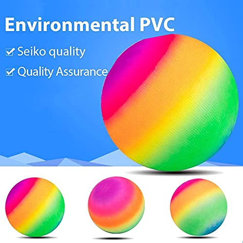 2pcs Pelota de Playa Inflable, BKJJ Pelota Blanda para Niños, Bolas de arcoíris de 8.5 Pulgadas, Inflación de Deportes de Playa Pelota de Juego Kickball Pelota de Playa Pelota de Colores