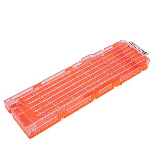 3 Colores Balas Nerf Cargador, 18 Dardos Recargadores de Nerf, Cargadores Nerf Elite para Pistola Cartucho Dardo Pistola(Naranja Transparente)