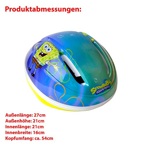 3 pièces Bob l'éponge schwam Tête Unisexe Enfants Casque, Genouillères, coudières pour vélo, Inliner, Scooter, Skateboard, Rollers Kate, Waveboard au design original, produit neuf