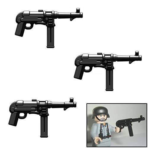 3 x MP40 DR WW2 - Pistola de soldados personalizados para figuras Lego