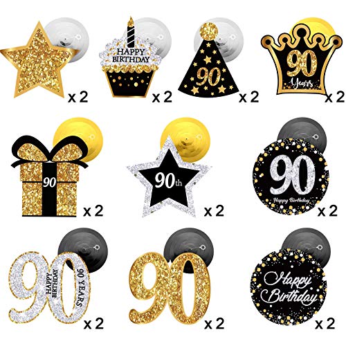 30 Piezas Remolinos Colgantes Brillante de Celebración de Cumpleaños 90, Decoraciones de Techo y Tarjetas Decorativas de Fiesta de Cumpleaños 90 Decoraciones de Fiesta de Cumpleaños 90