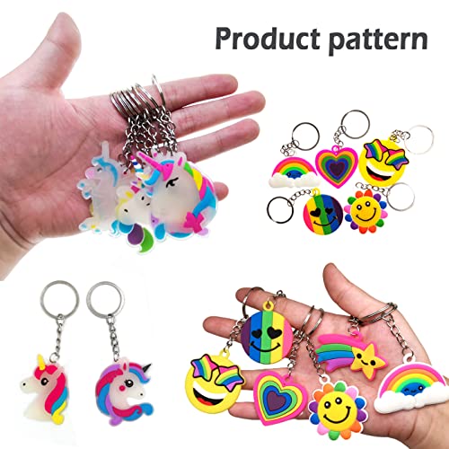 34pcs Artículos de Fiesta Unicornio Cumpleaños,Mini Llavero,Llavero Unicornio,Creativa Llavero Baratija Moda Llaveros,Party Favor Llaveros Premios Regalos para Niños y Adultos