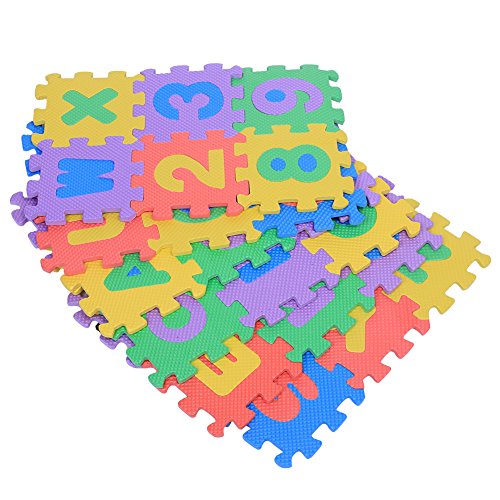 36pcs Suave Espuma EVA Puzzle Juego Alfombras Números y Letras Niños Jugando Rastreo Cojín Aula Gimnasio Accesorio de Entrenamiento para Bebé Infante