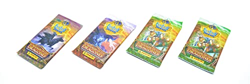 4 x Fantasy Riders 4 x Juego de Cartas Mixtas. Juego de Cartas coleccionables, 4 Paquetes, resurgir de los Dragones