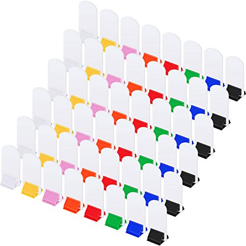 48 Piezas Soportes de Cartas de Juego Soportes de Juego de Cartón Multicolor y 48 Piezas Cartas de Juego Blanca Cartas de Juego de Tablero Blanca para Favor de Fiesta