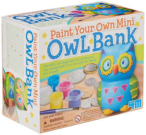 4M- Paint Your Own Mini Owl Bank: Arte con pintura (00-04699) , color/modelo surtido