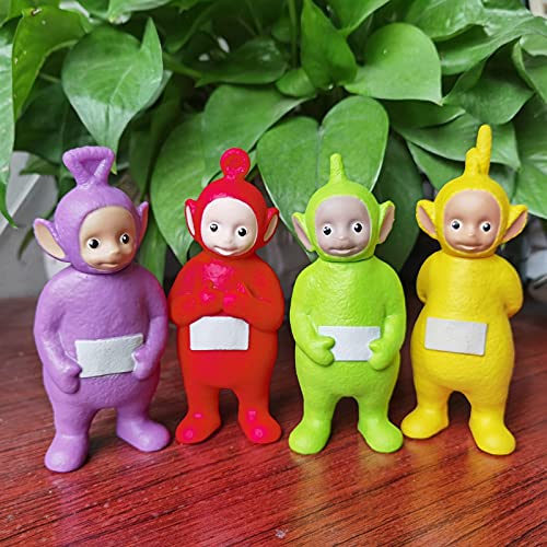 4PCS Lindo Kawaii Teletubbies Modelo de PVC Muñecas Figura de acción Dibujos animados Silicone Vinyl Doll Ornamentos de estatuilla Juguetes para Chidlren