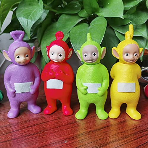 4PCS Lindo Kawaii Teletubbies Modelo de PVC Muñecas Figura de acción Dibujos animados Silicone Vinyl Doll Ornamentos de estatuilla Juguetes para Chidlren