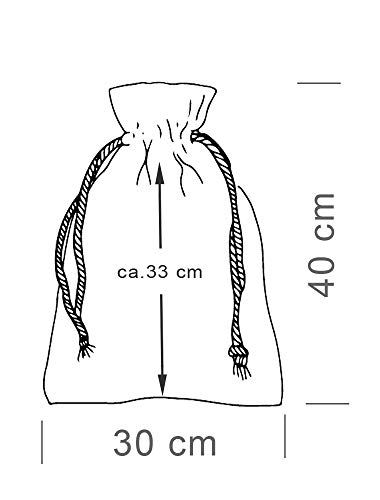 5 bolsas de yute con cordón de algodón. Tamaño: 50x40 cm, 100% yute, decoración invernal, envoltorio de regalos de navidad (verde)