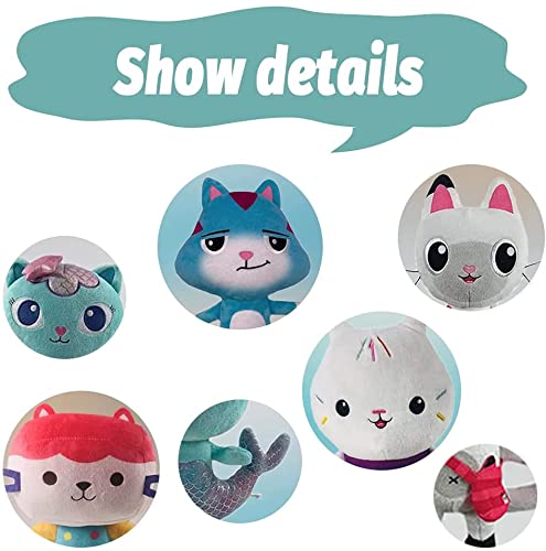 (5 piezas) juego de muñecos de peluche Gabby's Dollhouse Catrat / Pandey paw / Mercat / Cakey cat / baby box / juguetes de peluche suave en la casa de muñecas amada por los fanáticos de los dibujos an