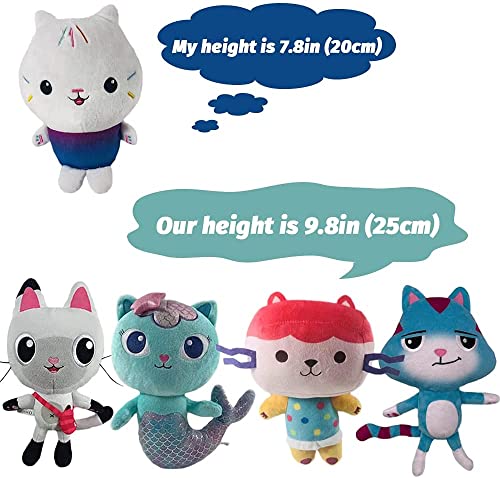 (5 piezas) juego de muñecos de peluche Gabby's Dollhouse Catrat / Pandey paw / Mercat / Cakey cat / baby box / juguetes de peluche suave en la casa de muñecas amada por los fanáticos de los dibujos an