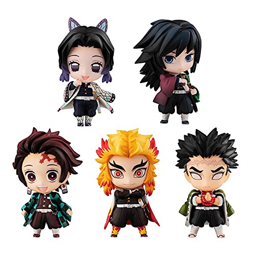 5 Unids / Set Figura De Anime Demon Slayer Figura Tanjirou Kochou Shinobu Rengoku Shinjurou Tomioka Giyuu PVC Modelo Figurita Juguetes Regalos 7Cm