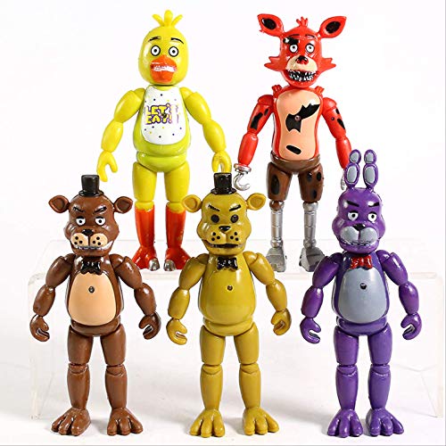 5 Unids / Set FNAF Five Nights At Freddy'S Freddy Bonnie Chica Foxy PVC Figuras De Acción Juguetes Coleccionables para Niños 14Cm