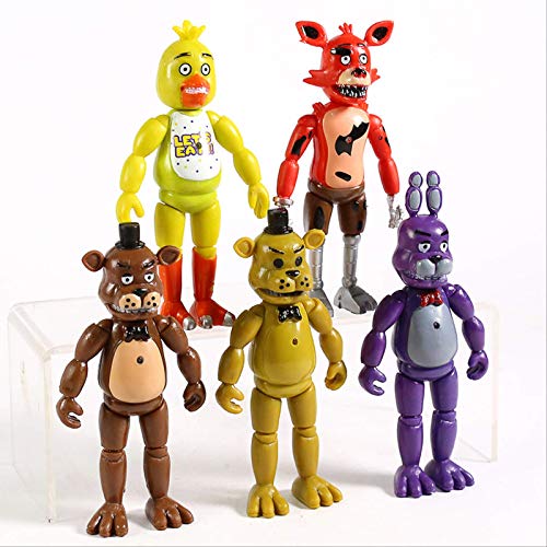 5 Unids / Set FNAF Five Nights At Freddy'S Freddy Bonnie Chica Foxy PVC Figuras De Acción Juguetes Coleccionables para Niños 14Cm