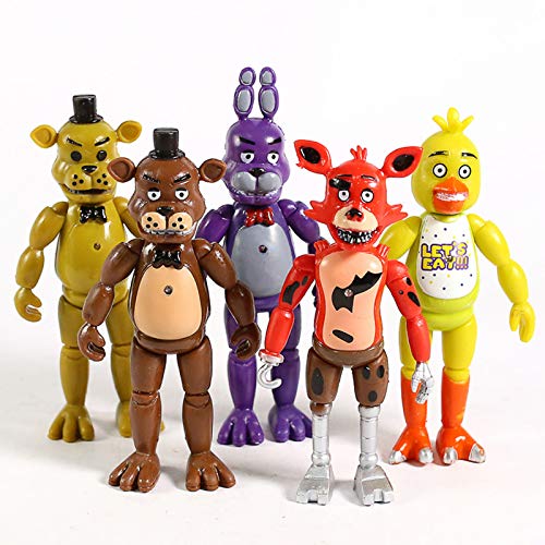 5 Unids / Set FNAF Five Nights At Freddy'S Freddy Bonnie Chica Foxy PVC Figuras De Acción Juguetes Coleccionables para Niños 14Cm