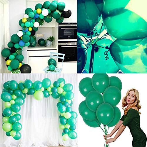 50 Globos Verdes Brilante de Látex de 36 cm. Globo Verde por Helio de 3,2g. Decoraciones y Accesorios para Fiesta de Cumpleaño