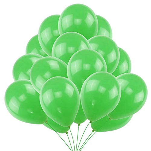 50 Globos Verdes Brilante de Látex de 36 cm. Globo Verde por Helio de 3,2g. Decoraciones y Accesorios para Fiesta de Cumpleaño