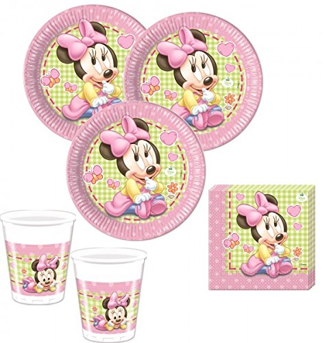 52 comparte decoración Disney Party Minnie Baby Set para 16 personas