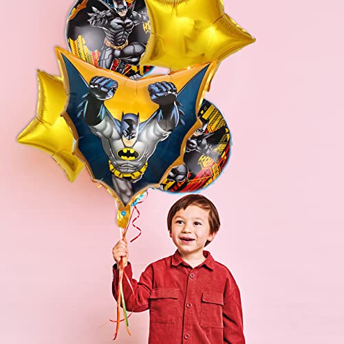 5PCS Batman Globos - simyron Superhéroes Globo Decoraciones, Decoraciones Batman Foil Globo,Superhéroes Suministros de Fiesta Temáticos de Batman Globos para Regalos de niños de Fiesta