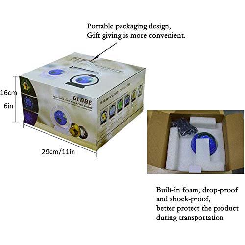 6 Globo Flotante con luz LED, Estante Flotante pequeño Amarillo para bebés, niños, niñas, niños, Mujeres, Hombres (Estilo n. ° 1, diámetro: 6), Mapa en Chino e inglés