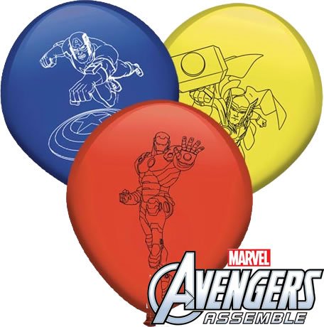 6 globos de Los Vengadores Assemble, para cumpleaños infantiles o fiestas, con circunferencia de 22,8 cm, globos decorativos para fiestas infantiles, diseño de Thor Iron Man Captian América