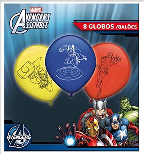 6 globos de Los Vengadores Assemble, para cumpleaños infantiles o fiestas, con circunferencia de 22,8 cm, globos decorativos para fiestas infantiles, diseño de Thor Iron Man Captian América