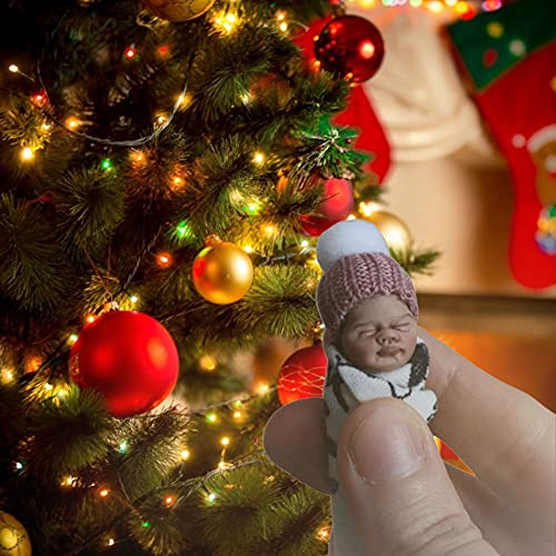 6 Unids Mini Reborn Baby Doll Christmas Mini Recién Nacido Bebé PVC Simulación De La Simulación Regalo para La Decoración De Navidad Estilo Aleatorio (5 Cm)