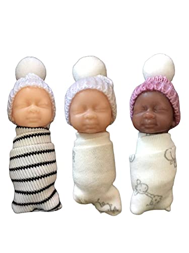 6 Unids Mini Reborn Baby Doll Christmas Mini Recién Nacido Bebé PVC Simulación De La Simulación Regalo para La Decoración De Navidad Estilo Aleatorio (5 Cm)