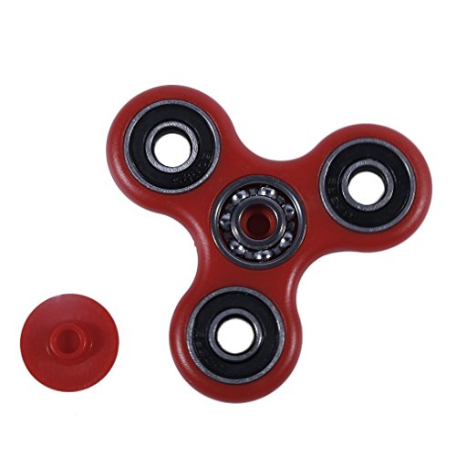 8 Tipos de Color Tri-Spinner Toy Hand Spinner Juguetes para la Punta del Dedo Tiempo de rotación Largo Anti estrés Finger Spinner Juguetes Rojo y Negro