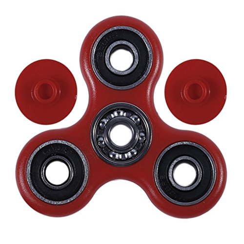 8 Tipos de Color Tri-Spinner Toy Hand Spinner Juguetes para la Punta del Dedo Tiempo de rotación Largo Anti estrés Finger Spinner Juguetes Rojo y Negro