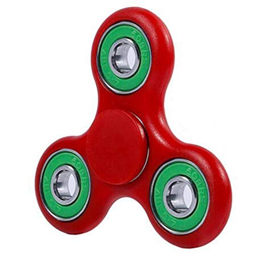 8 Tipos de Colores Tri-Spinner Toy Hand Spinner Juguetes para la Punta del Dedo Tiempo de rotación Largo Anti estrés Finger Spinner Toys Rojo y Negro-Verde