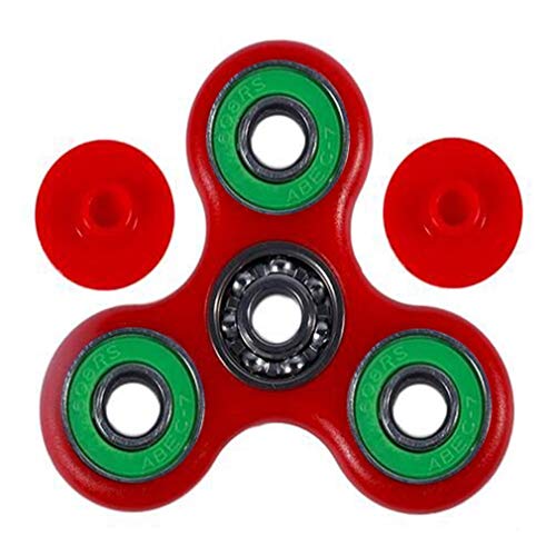 8 Tipos de Colores Tri-Spinner Toy Hand Spinner Juguetes para la Punta del Dedo Tiempo de rotación Largo Anti estrés Finger Spinner Toys Rojo y Negro-Verde