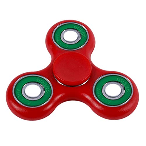 8 Tipos de Colores Tri-Spinner Toy Hand Spinner Juguetes para la Punta del Dedo Tiempo de rotación Largo Anti estrés Finger Spinner Toys Rojo y Negro-Verde