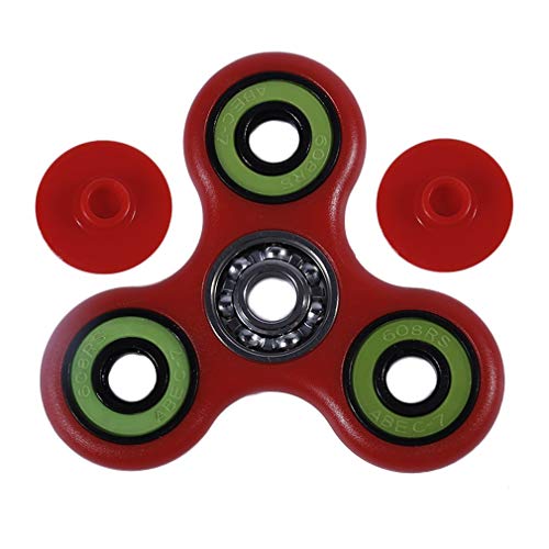 8 Tipos de Colores Tri-Spinner Toy Hand Spinner Juguetes para la Punta del Dedo Tiempo de rotación Largo Anti estrés Finger Spinner Toys Rojo y Negro-Verde