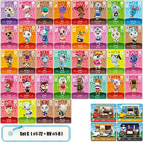 86 mini tarjetas NFC para Animal Crossing New Horizons Series 1-4 para Switch / Switch Lite / Wii U (C + S6 Edition #1-72 + RV#1-8 + S#1-6)